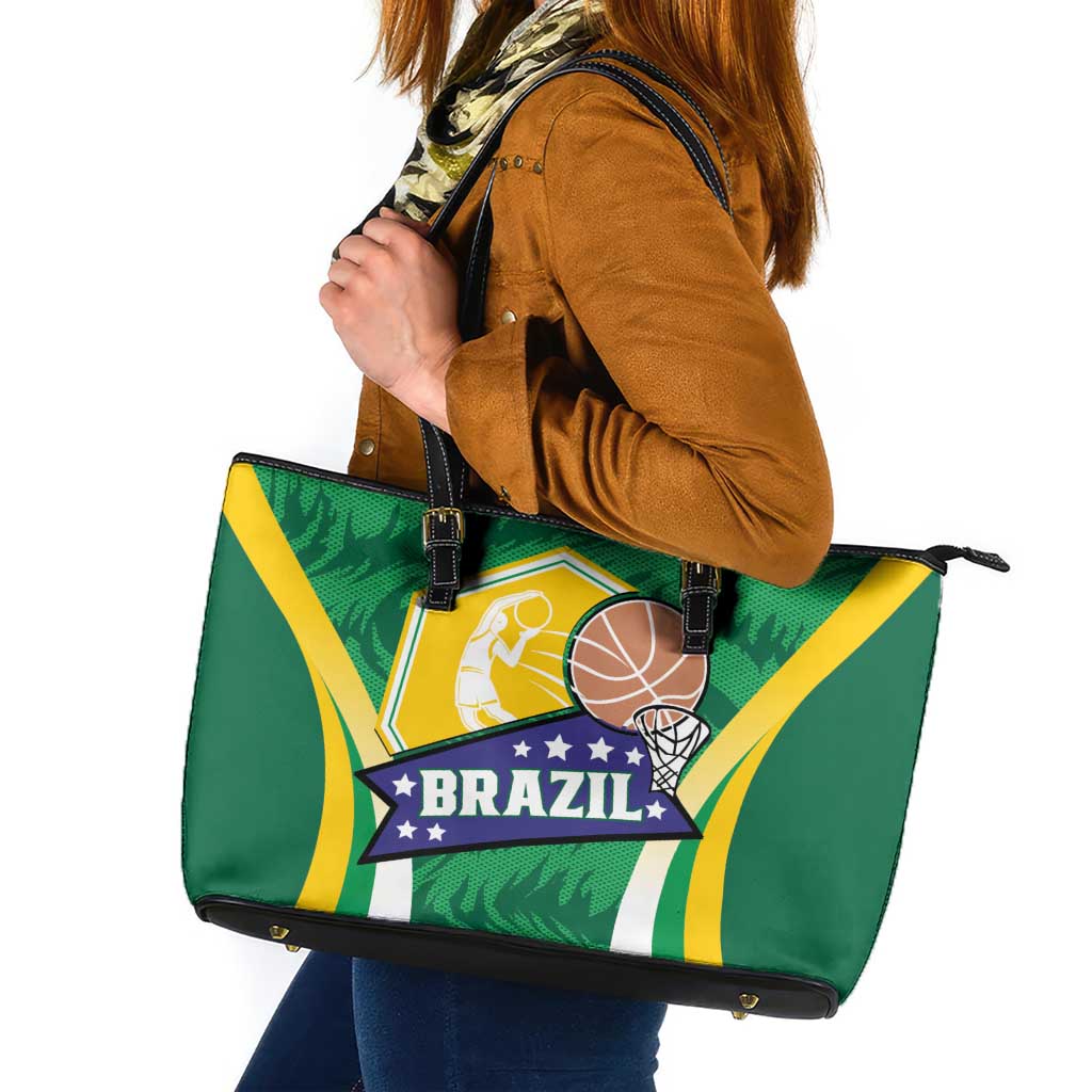 Brazil Basketball Leather Tote Bag Come On Brasil Cariocas