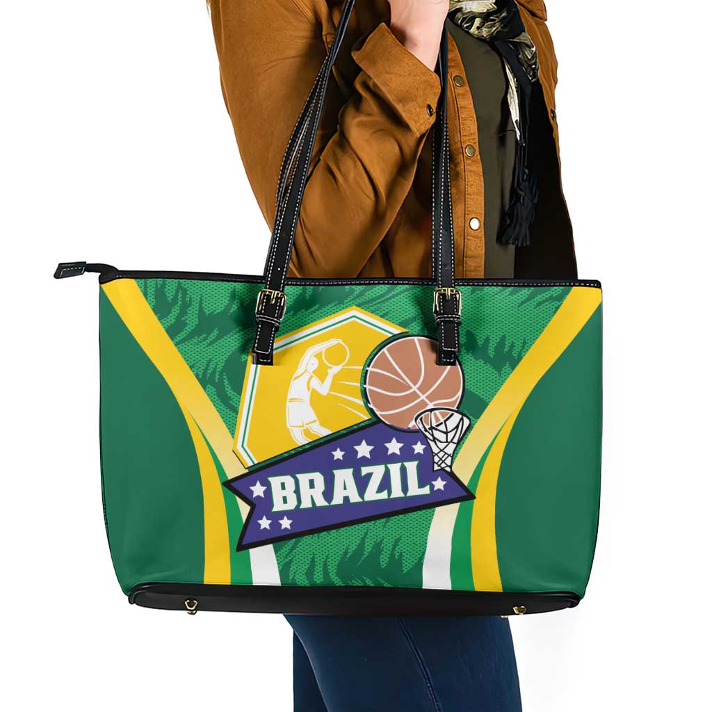 Brazil Basketball Leather Tote Bag Come On Brasil Cariocas