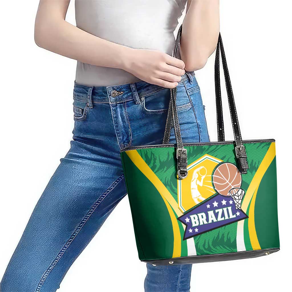 Brazil Basketball Leather Tote Bag Come On Brasil Cariocas