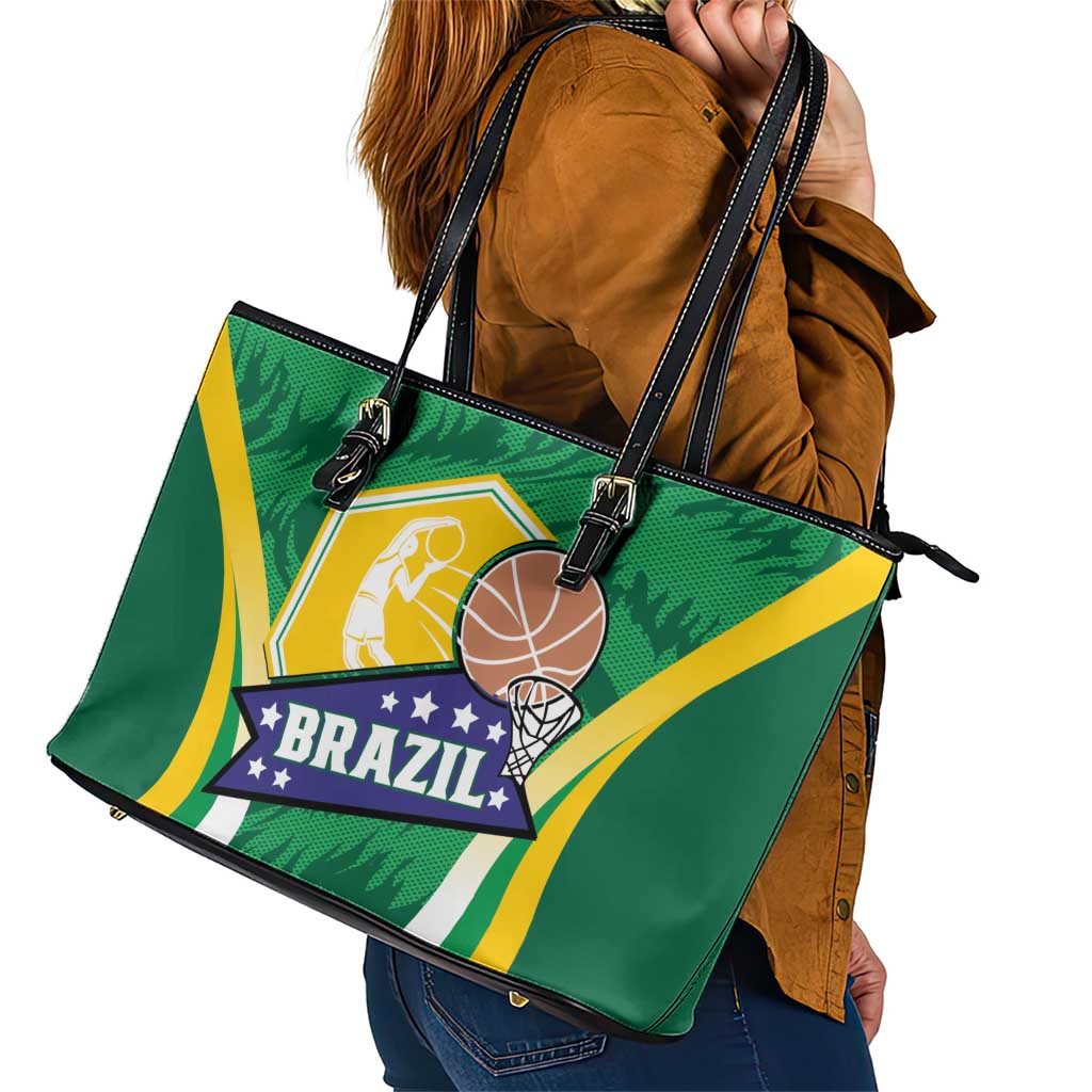 Brazil Basketball Leather Tote Bag Come On Brasil Cariocas