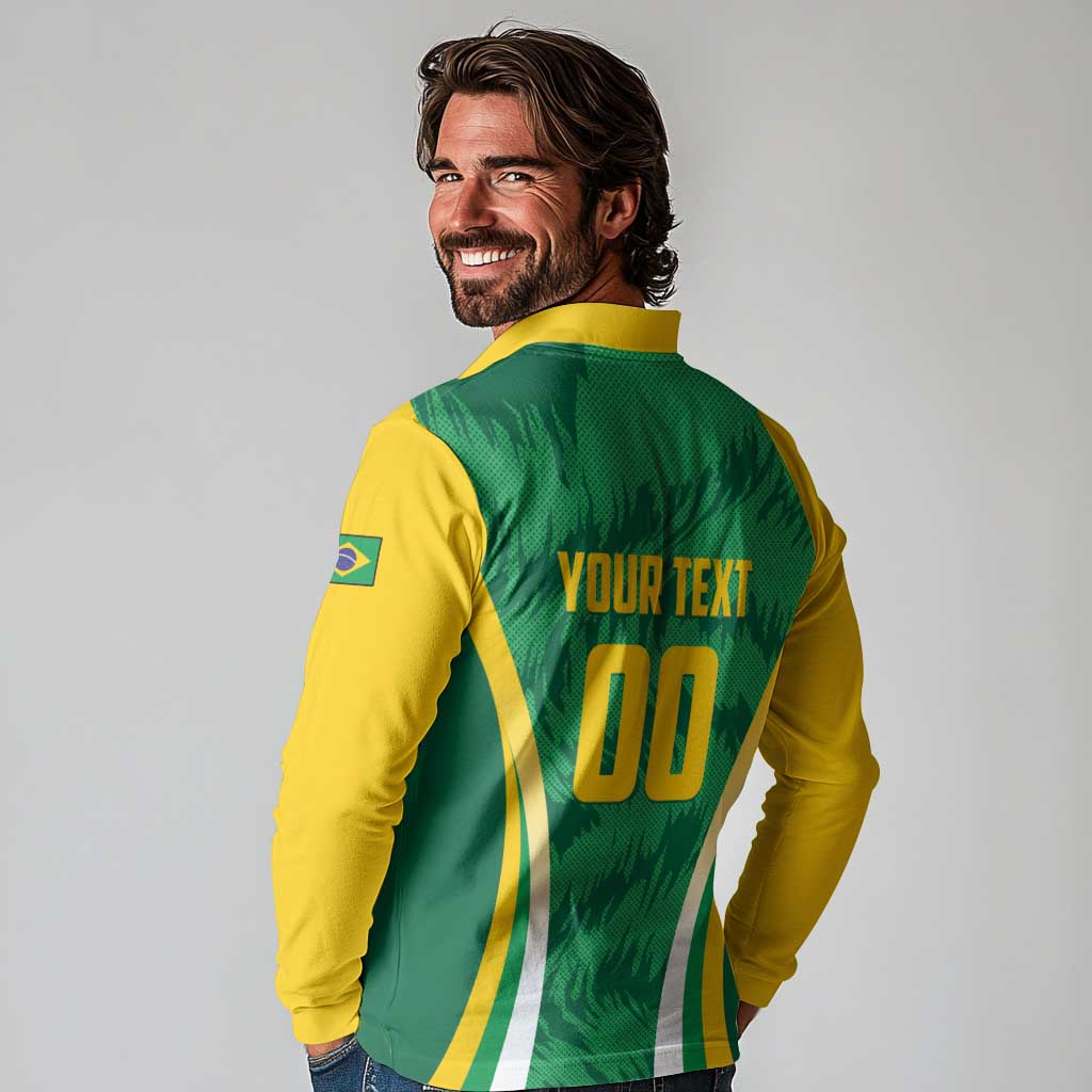 Brazil Basketball Custom Long Sleeve Polo Shirt Come On Brasil Cariocas