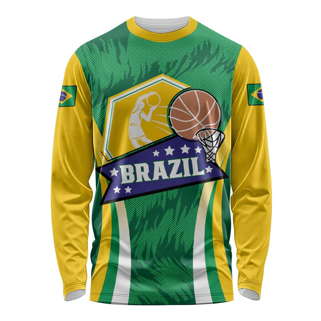 Brazil Basketball Custom Long Sleeve Shirt Come On Brasil Cariocas