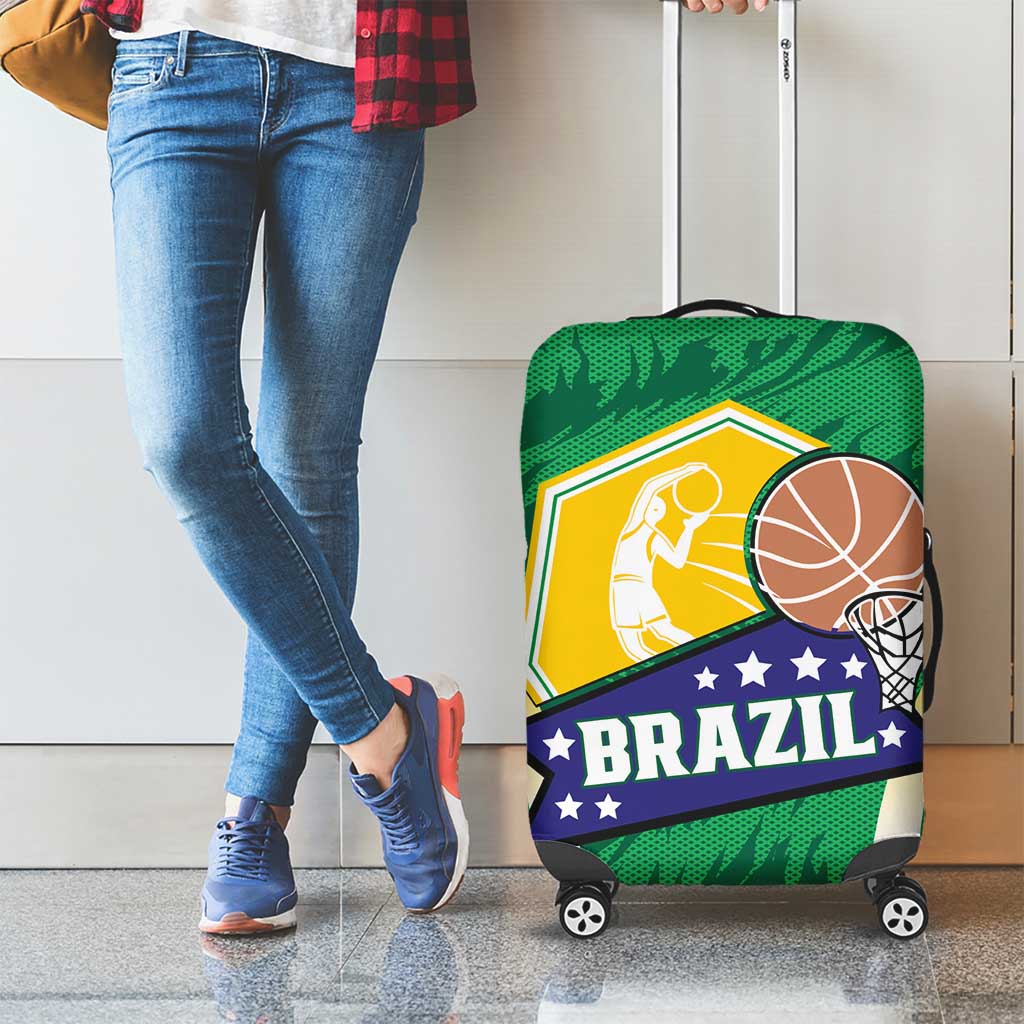 Brazil Basketball Luggage Cover Come On Brasil Cariocas