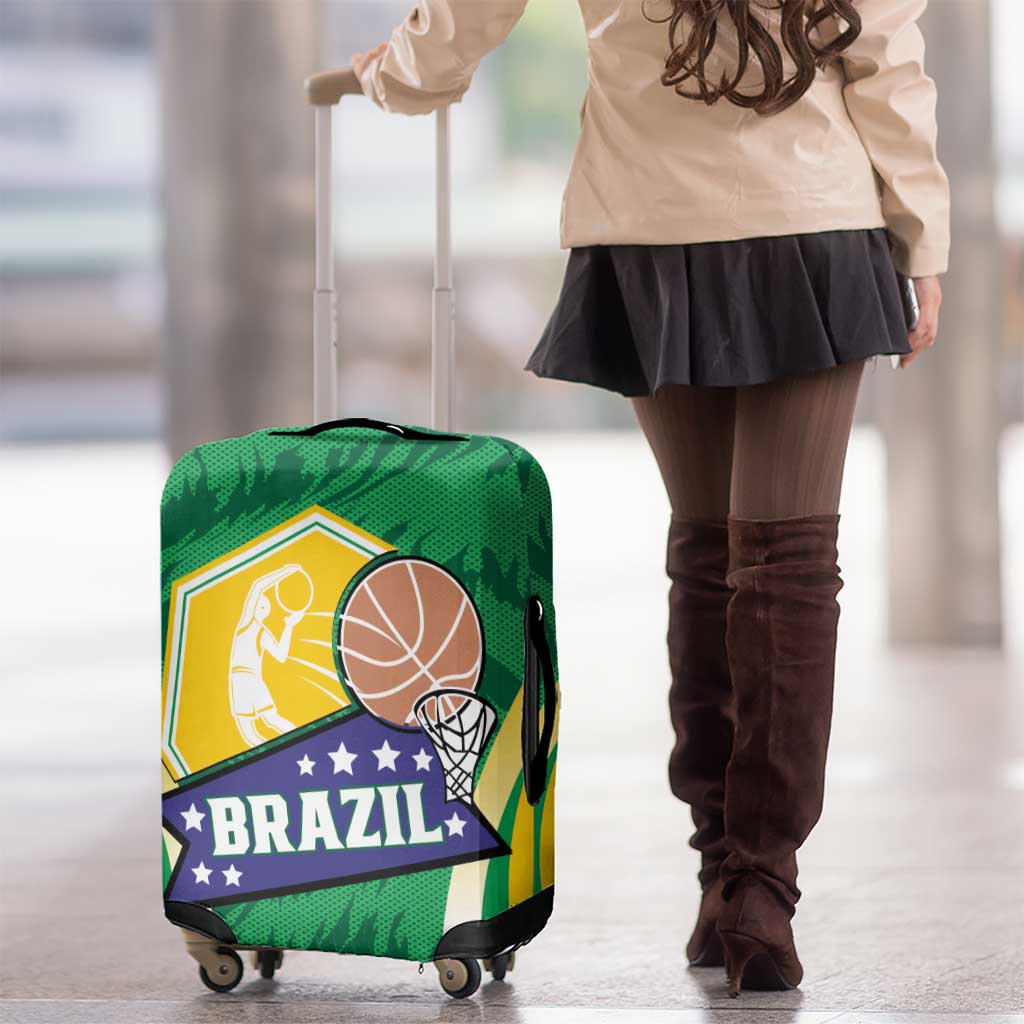 Brazil Basketball Luggage Cover Come On Brasil Cariocas