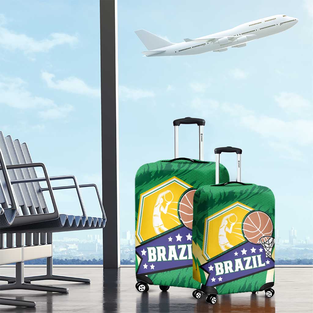 Brazil Basketball Luggage Cover Come On Brasil Cariocas