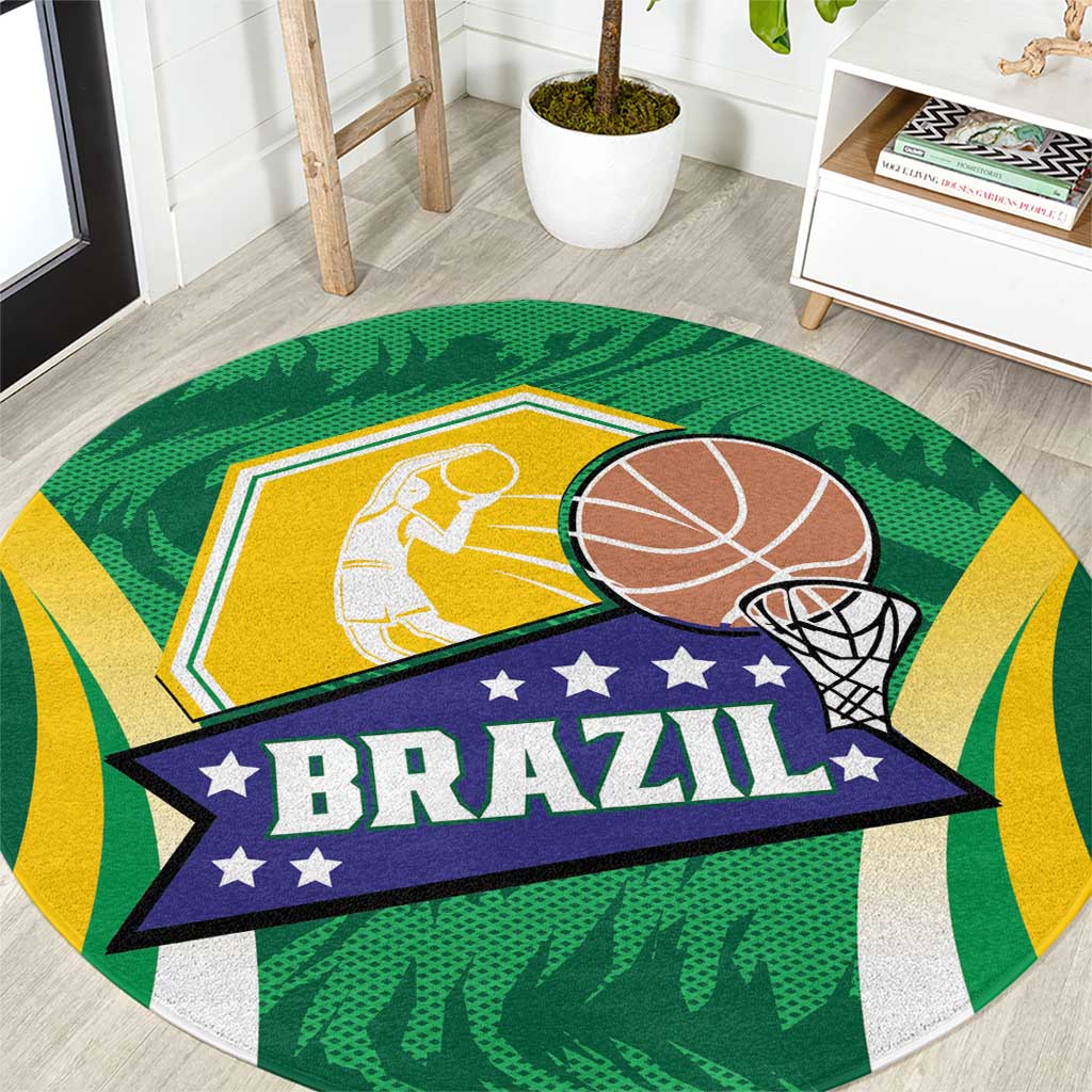 Brazil Basketball Round Carpet Come On Brasil Cariocas