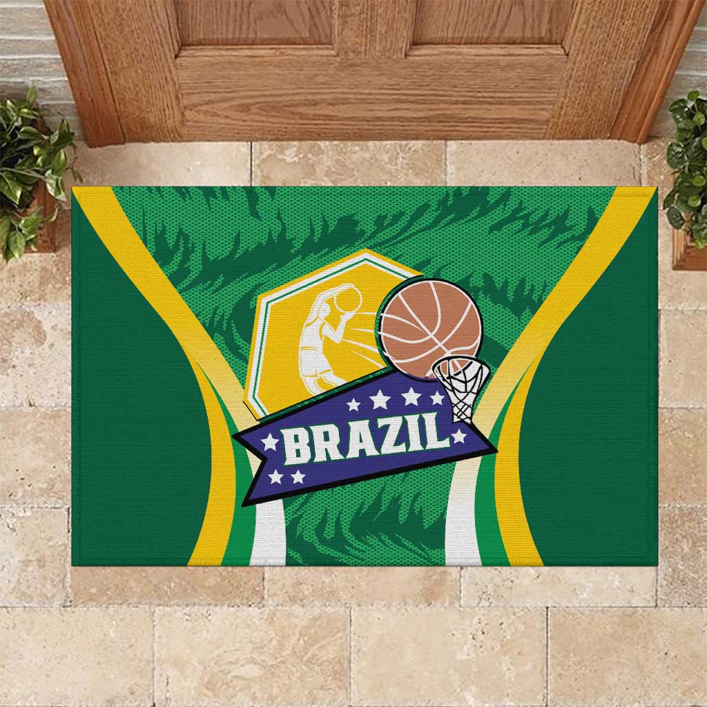 Brazil Basketball Rubber Doormat Come On Brasil Cariocas