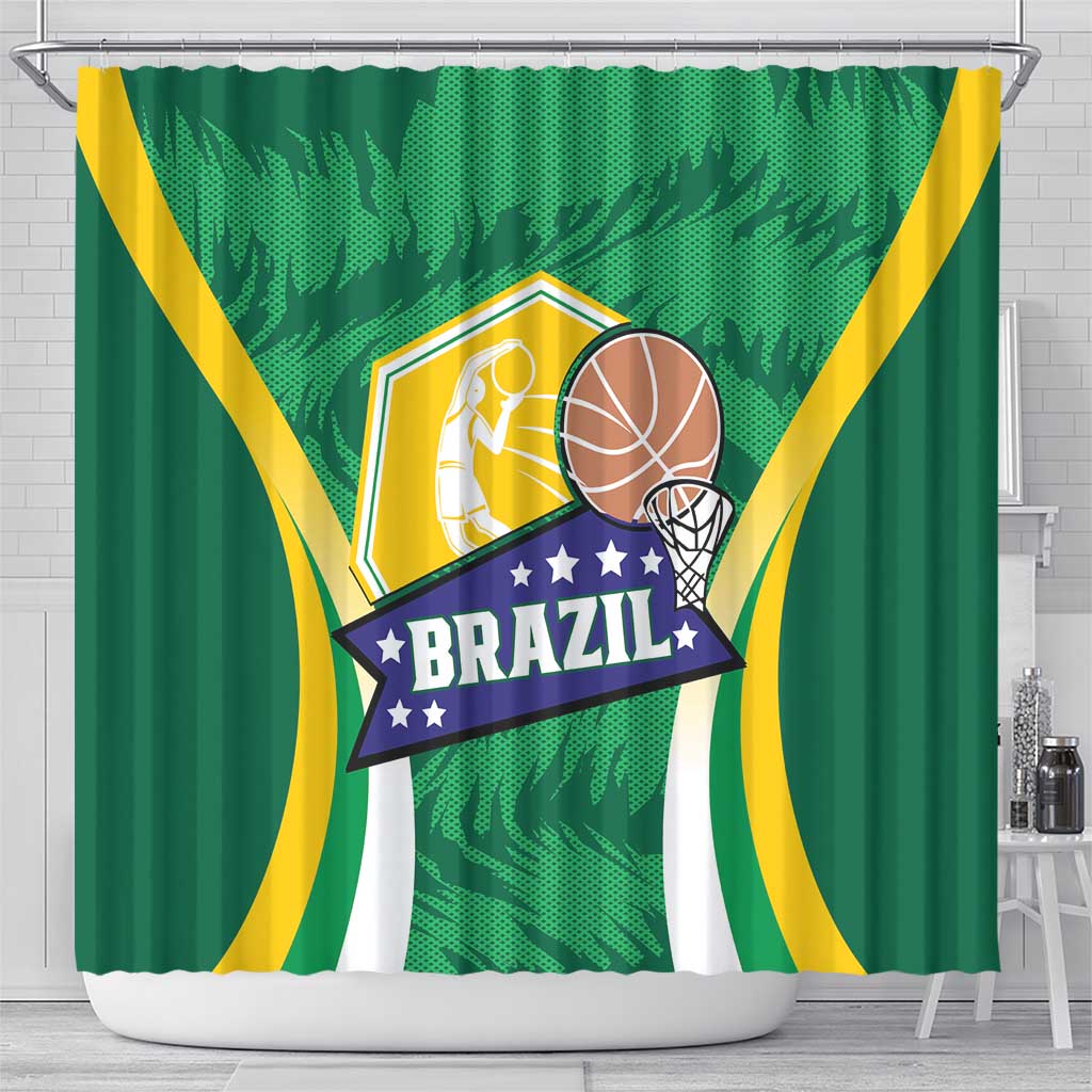 Brazil Basketball Shower Curtain Come On Brasil Cariocas
