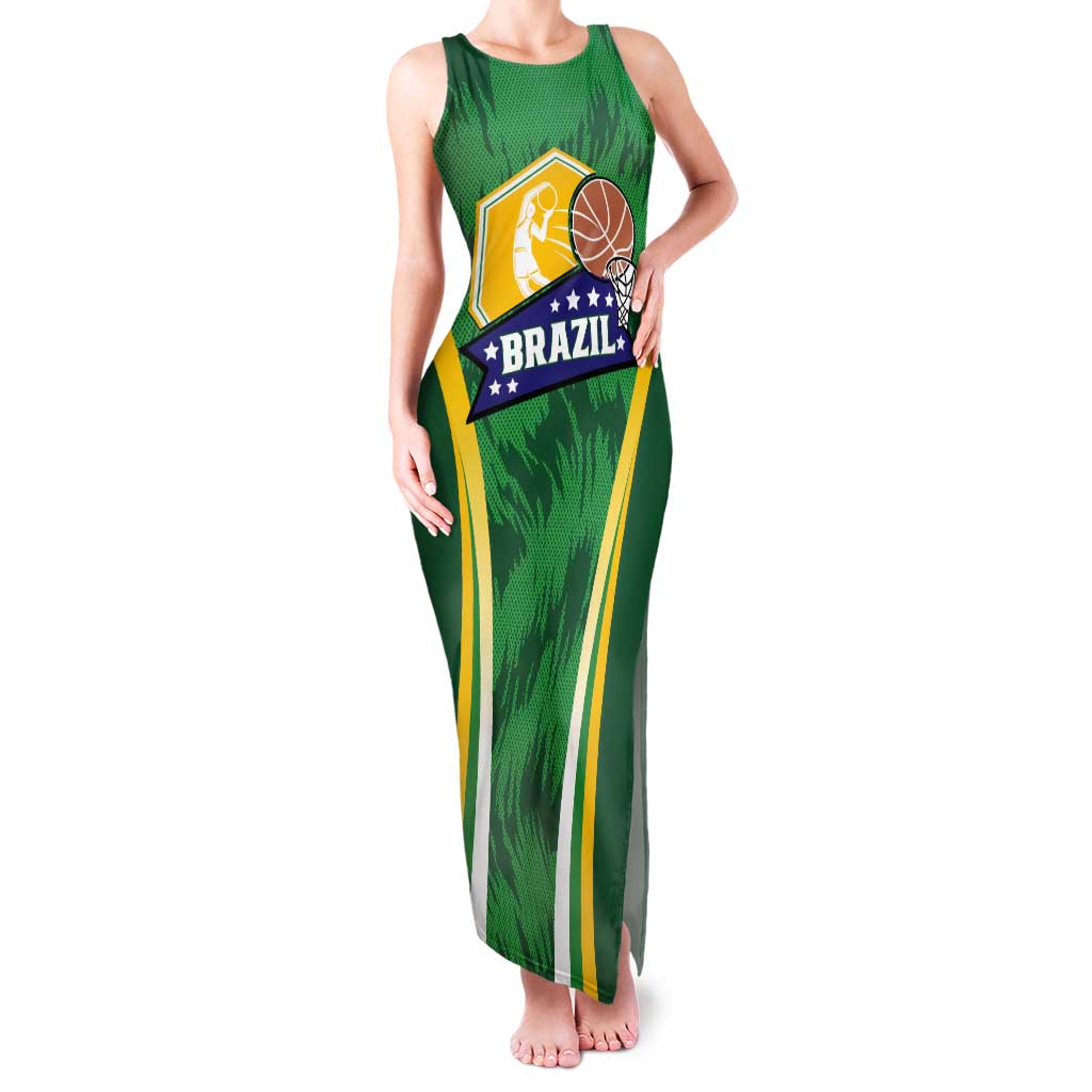 Brazil Basketball Custom Tank Maxi Dress Come On Brasil Cariocas