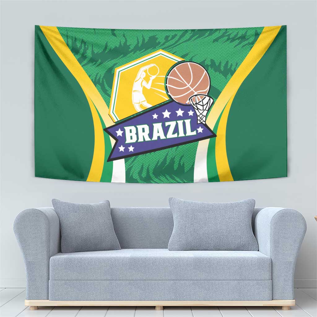 Brazil Basketball Tapestry Come On Brasil Cariocas