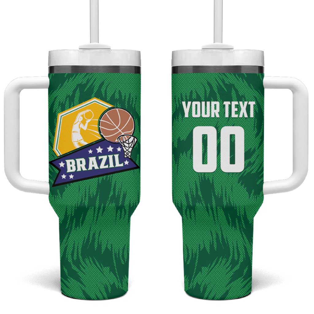Brazil Basketball Custom Tumbler With Handle Come On Brasil Cariocas