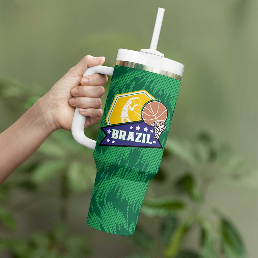 Brazil Basketball Custom Tumbler With Handle Come On Brasil Cariocas