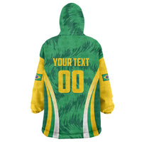 Brazil Basketball Custom Wearable Blanket Hoodie Come On Brasil Cariocas