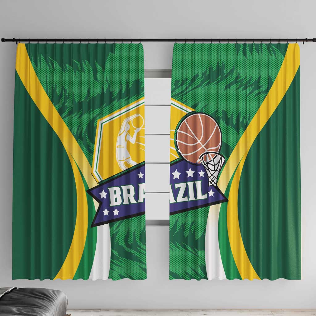 Brazil Basketball Window Curtain Come On Brasil Cariocas