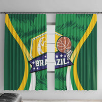 Brazil Basketball Window Curtain Come On Brasil Cariocas