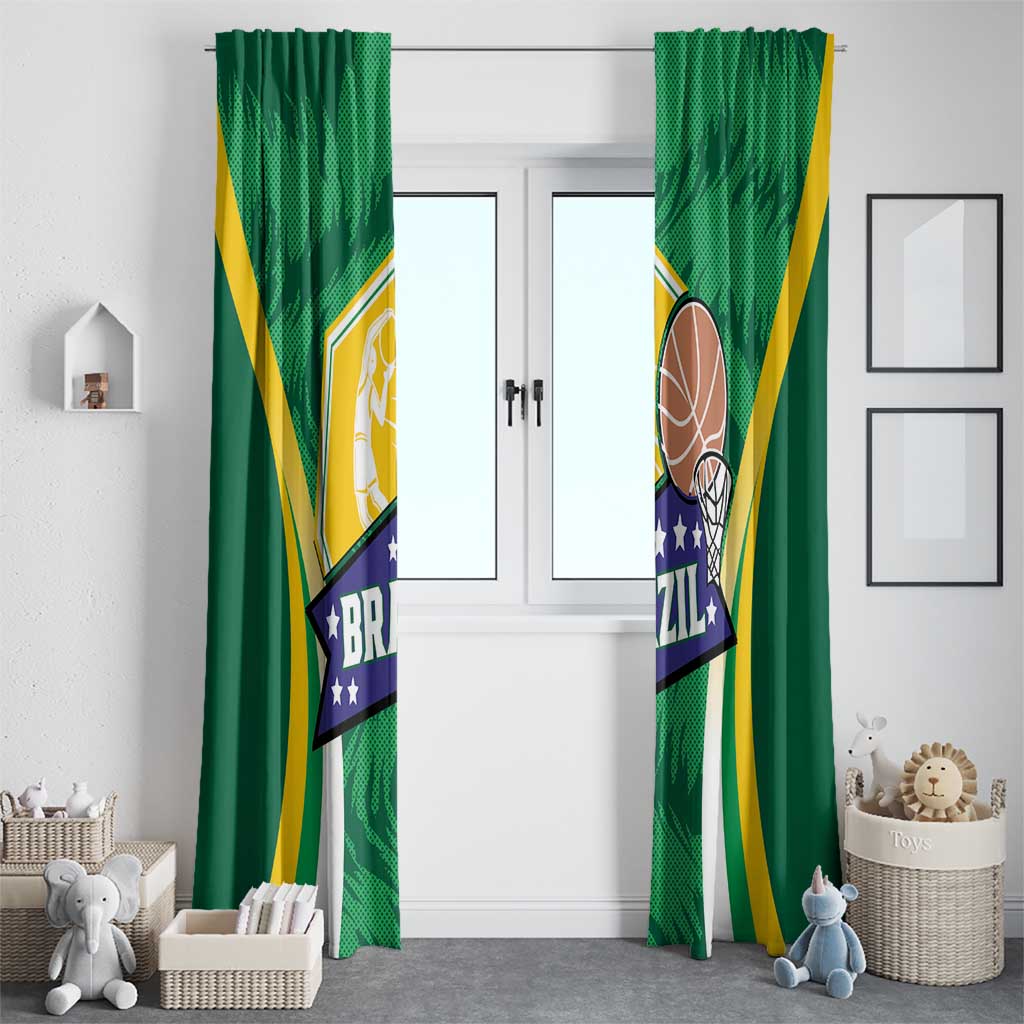 Brazil Basketball Window Curtain Come On Brasil Cariocas