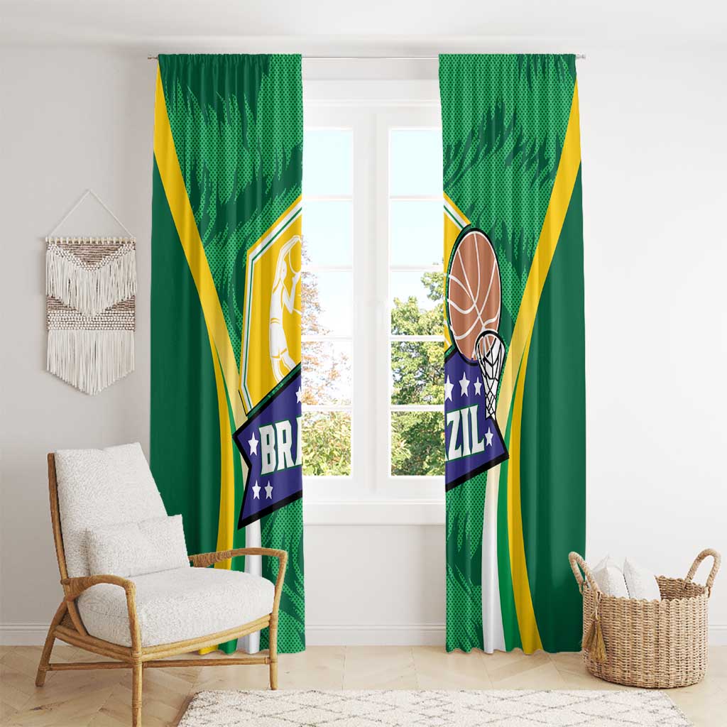 Brazil Basketball Window Curtain Come On Brasil Cariocas