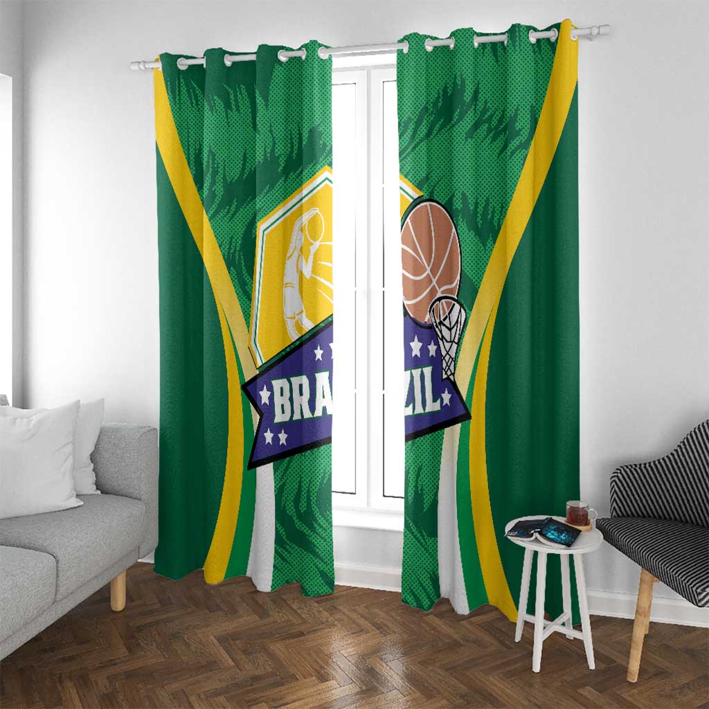 Brazil Basketball Window Curtain Come On Brasil Cariocas
