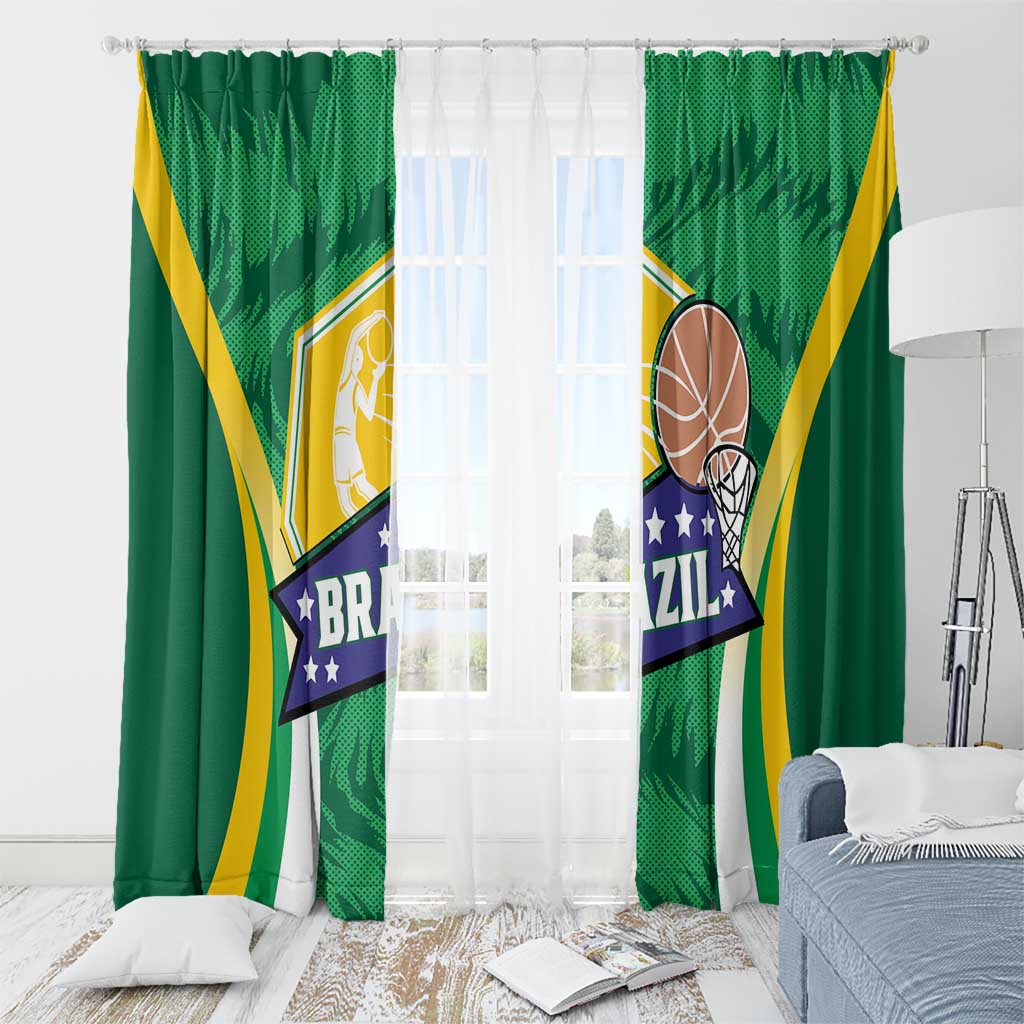 Brazil Basketball Window Curtain Come On Brasil Cariocas