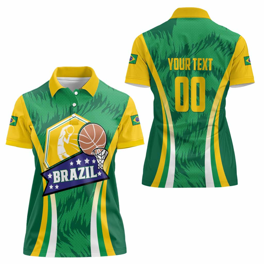 Brazil Basketball Custom Women Polo Shirt Come On Brasil Cariocas