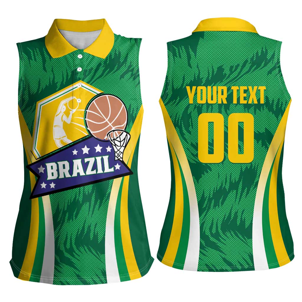 Brazil Basketball Custom Women Sleeveless Polo Shirt Come On Brasil Cariocas