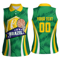 Brazil Basketball Custom Women Sleeveless Polo Shirt Come On Brasil Cariocas