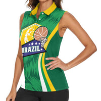 Brazil Basketball Custom Women Sleeveless Polo Shirt Come On Brasil Cariocas