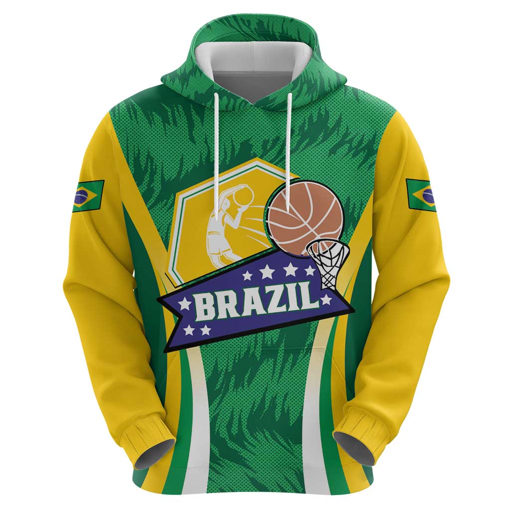 Brazil Basketball Custom Zip Hoodie Come On Brasil Cariocas