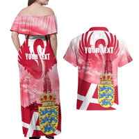 Denmark Constitution Day 2024 Couples Matching Off Shoulder Maxi Dress and Hawaiian Shirt Grundlovsdag 5th June - Wonder Print Shop