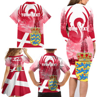 Denmark Constitution Day 2024 Family Matching Long Sleeve Bodycon Dress and Hawaiian Shirt Grundlovsdag 5th June - Wonder Print Shop