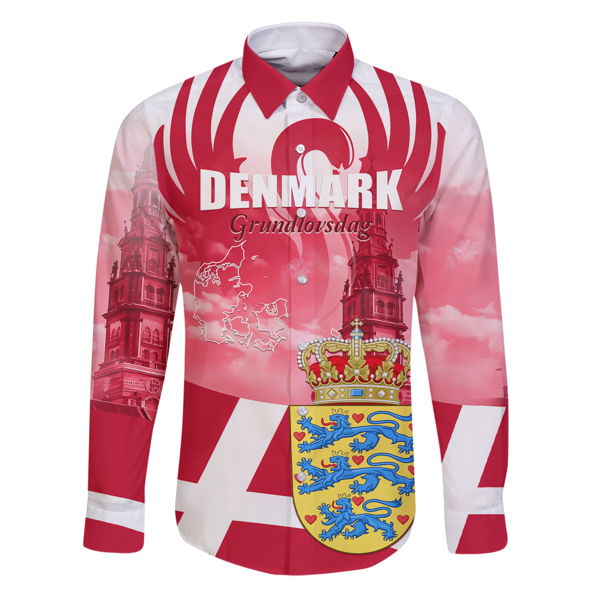 Denmark Constitution Day 2024 Family Matching Puletasi and Hawaiian Shirt Grundlovsdag 5th June - Wonder Print Shop