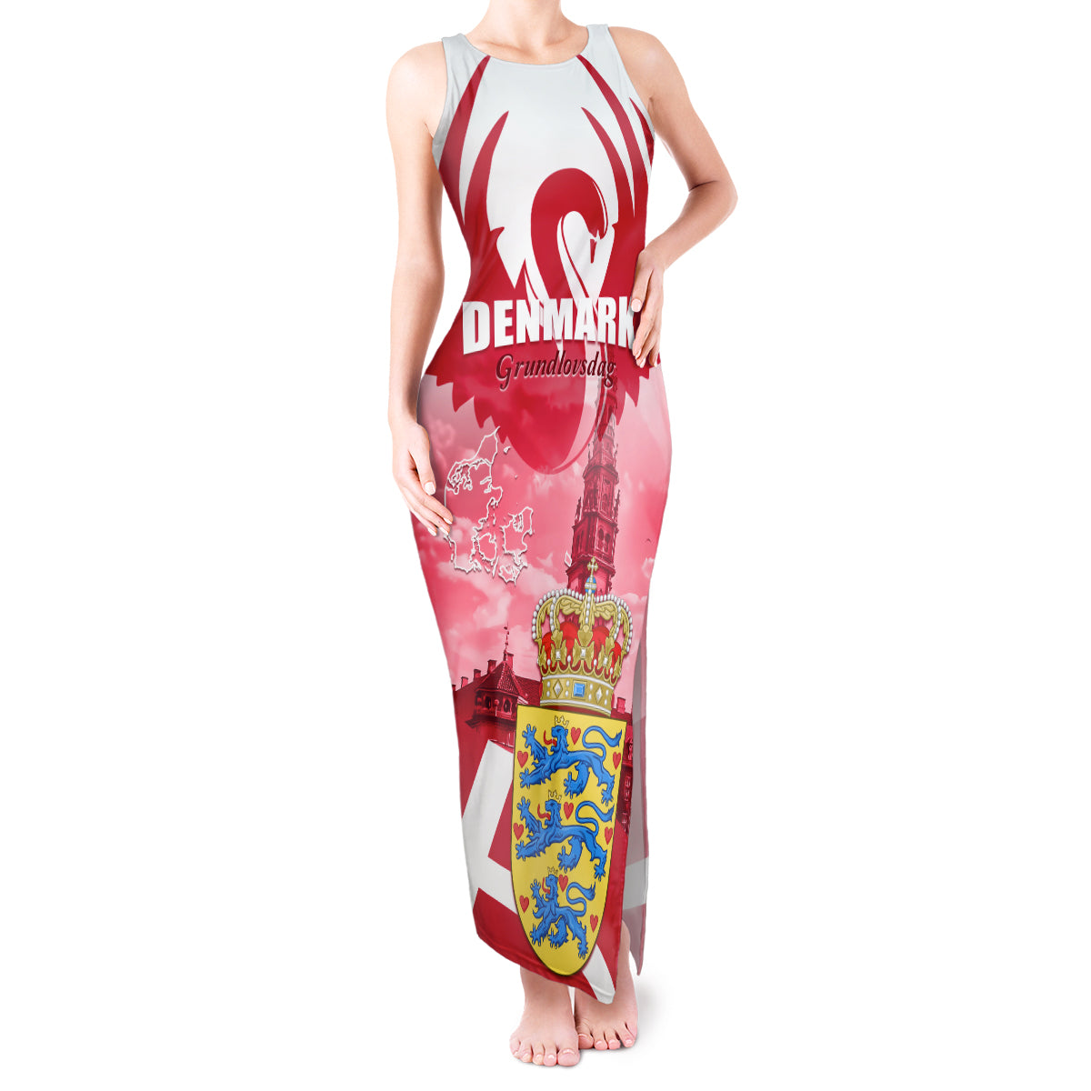 Denmark Constitution Day 2024 Tank Maxi Dress Grundlovsdag 5th June - Wonder Print Shop