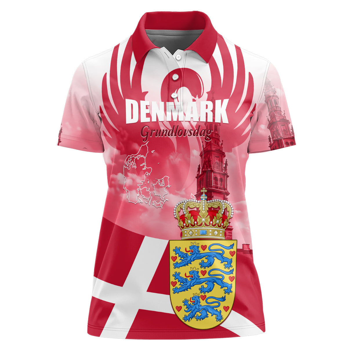 Denmark Constitution Day 2024 Women Polo Shirt Grundlovsdag 5th June