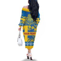 Sweden National Day 2024 Family Matching Off The Shoulder Long Sleeve Dress and Hawaiian Shirt Svenska Flaggans Dag - Wonder Print Shop