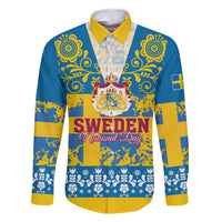 Sweden National Day 2024 Family Matching Off Shoulder Short Dress and Hawaiian Shirt Svenska Flaggans Dag - Wonder Print Shop