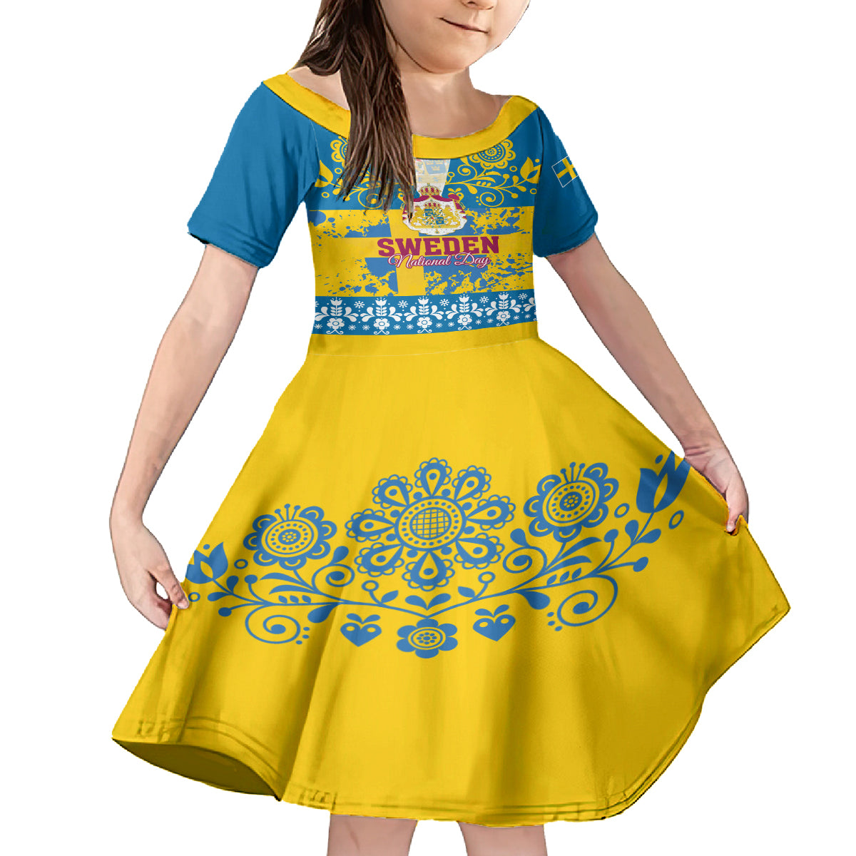 Sweden National Day 2024 Family Matching Puletasi and Hawaiian Shirt Svenska Flaggans Dag - Wonder Print Shop