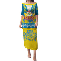 Sweden National Day 2024 Family Matching Puletasi and Hawaiian Shirt Svenska Flaggans Dag - Wonder Print Shop