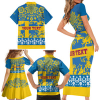 Sweden National Day 2024 Family Matching Short Sleeve Bodycon Dress and Hawaiian Shirt Svenska Flaggans Dag - Wonder Print Shop