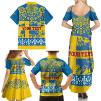 Sweden National Day 2024 Family Matching Summer Maxi Dress and Hawaiian Shirt Svenska Flaggans Dag - Wonder Print Shop