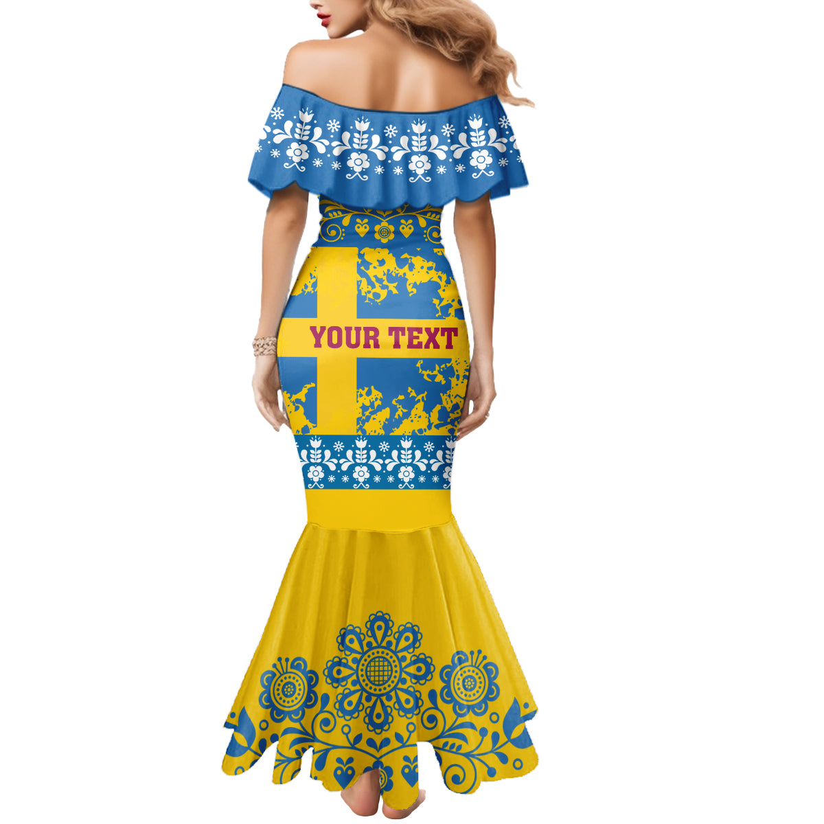 Sweden National Day 2024 Mermaid Dress Svenska Flaggans Dag - Wonder Print Shop