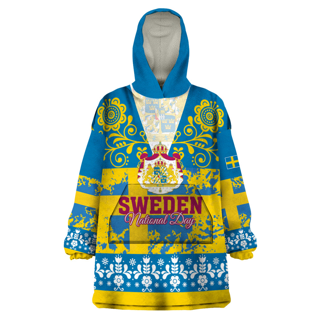 Sweden National Day 2024 Wearable Blanket Hoodie Svenska Flaggans Dag