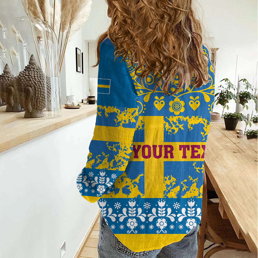 Sweden National Day 2024 Women Casual Shirt Svenska Flaggans Dag - Wonder Print Shop