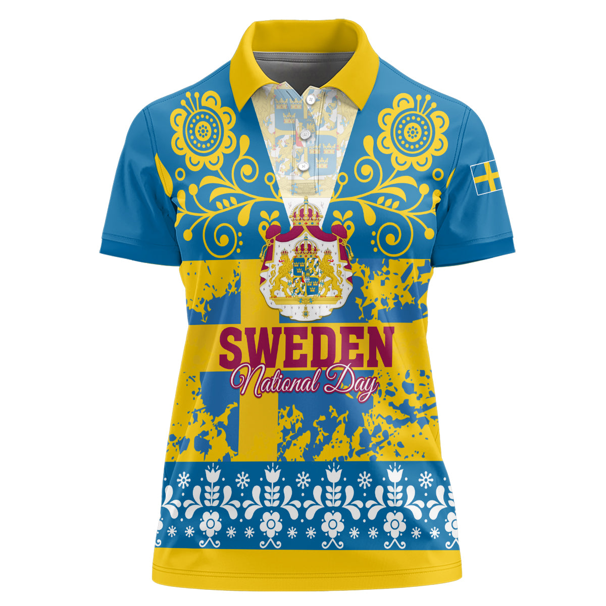 Sweden National Day 2024 Women Polo Shirt Svenska Flaggans Dag - Wonder Print Shop