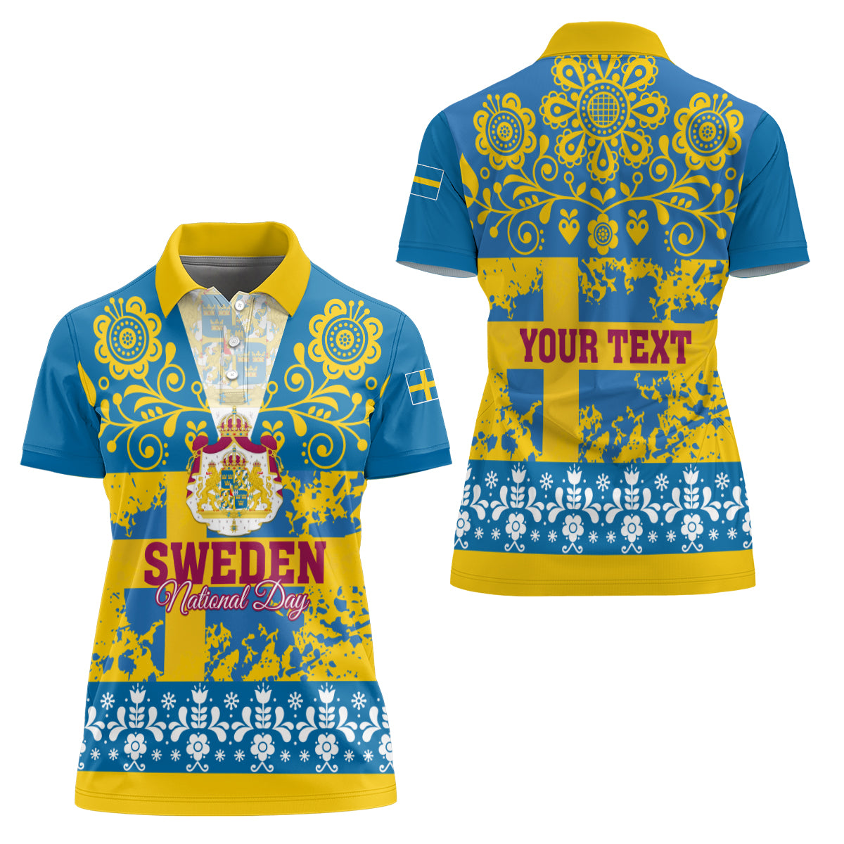 Sweden National Day 2024 Women Polo Shirt Svenska Flaggans Dag - Wonder Print Shop