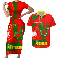 Portugal Day 2024 Couples Matching Short Sleeve Bodycon Dress and Hawaiian Shirt de Camoes e das Comunidades Portuguesas - Wonder Print Shop