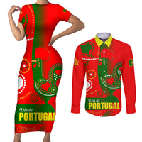 Portugal Day 2024 Couples Matching Short Sleeve Bodycon Dress and Long Sleeve Button Shirt de Camoes e das Comunidades Portuguesas - Wonder Print Shop