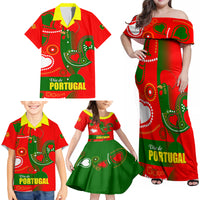 Portugal Day 2024 Family Matching Off Shoulder Maxi Dress and Hawaiian Shirt de Camoes e das Comunidades Portuguesas - Wonder Print Shop