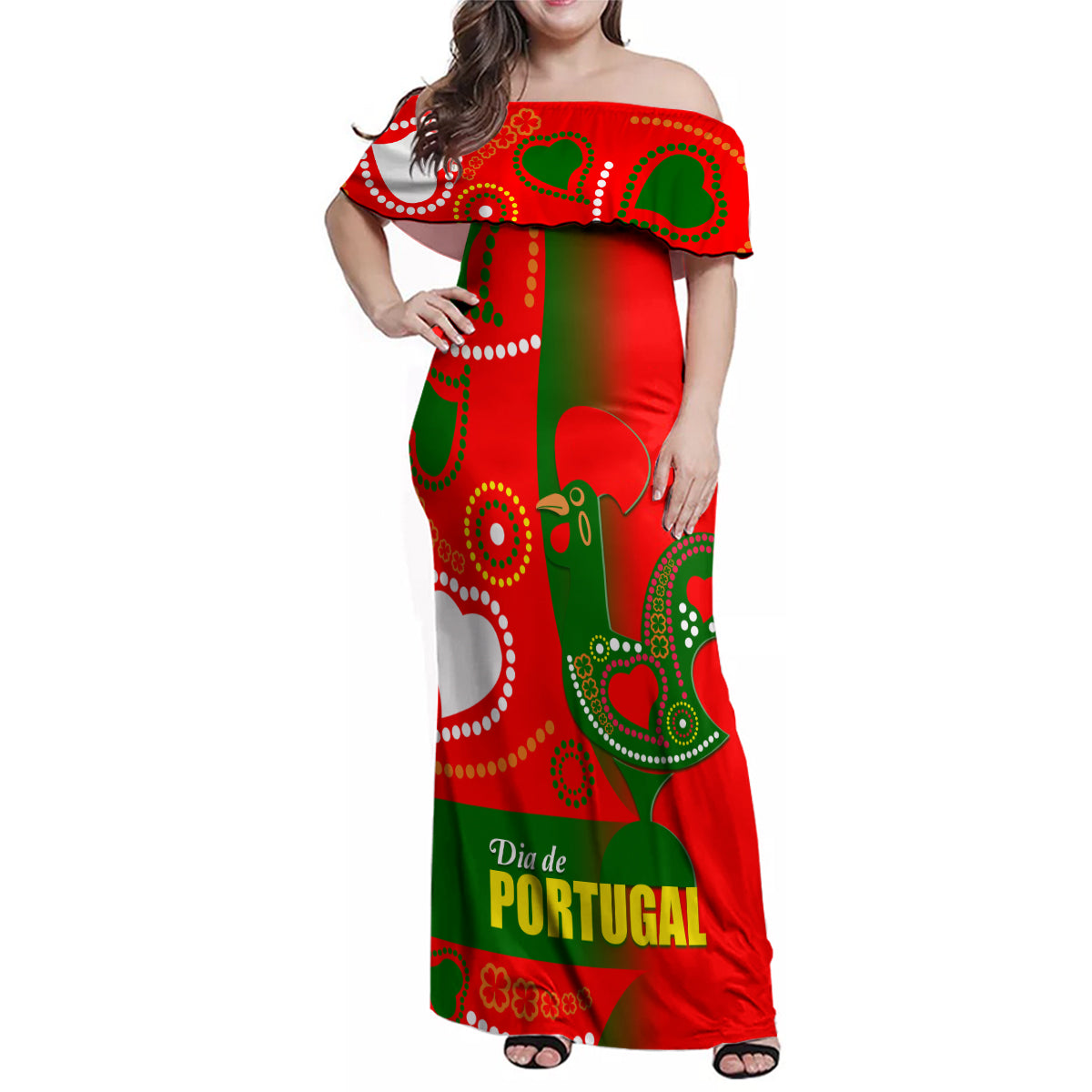 Portugal Day 2024 Family Matching Off Shoulder Maxi Dress and Hawaiian Shirt de Camoes e das Comunidades Portuguesas - Wonder Print Shop