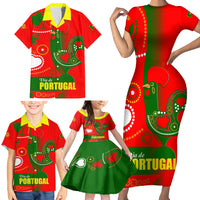 Portugal Day 2024 Family Matching Short Sleeve Bodycon Dress and Hawaiian Shirt de Camoes e das Comunidades Portuguesas - Wonder Print Shop