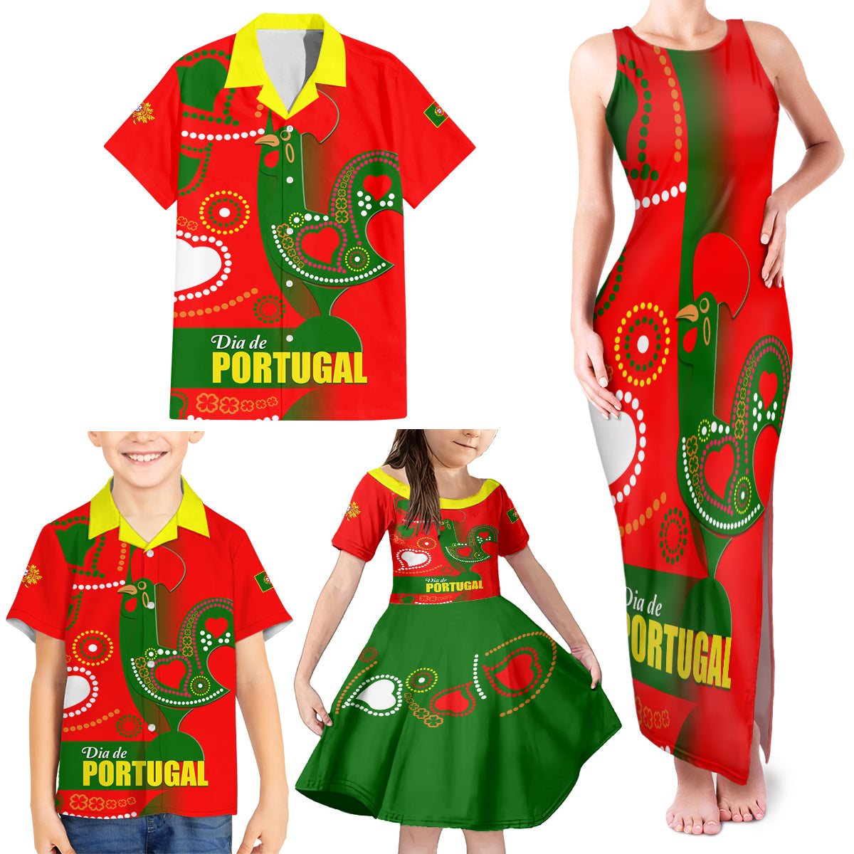 Portugal Day 2024 Family Matching Tank Maxi Dress and Hawaiian Shirt de Camoes e das Comunidades Portuguesas - Wonder Print Shop
